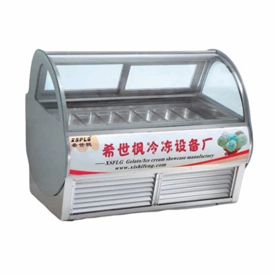 Curved Glass Ice Cream Freezer